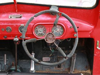 red car steering wheel