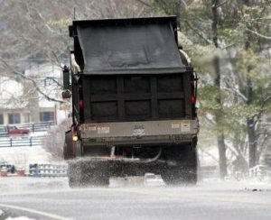 Truck Spreading Sodium Chloride